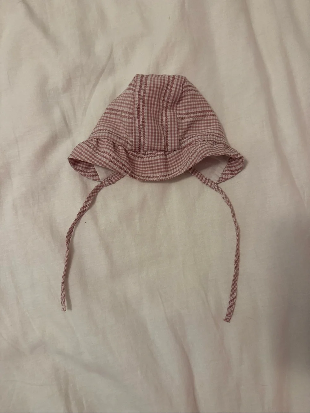Zara Pink Gingham Tie-Back Sun Bonnet
